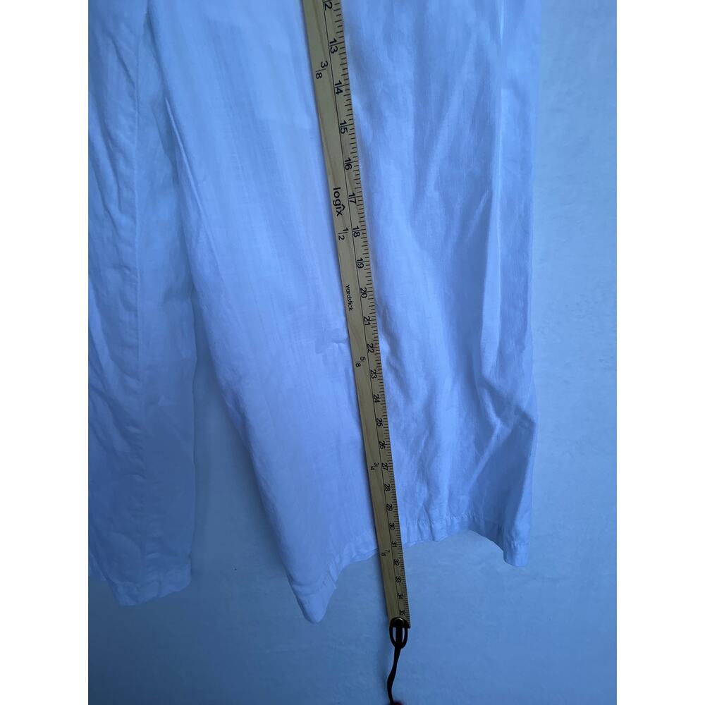 Liz Claiborne White Capri Pants Button Detail Wide Leg Crop Size - Picture 2 of 8
